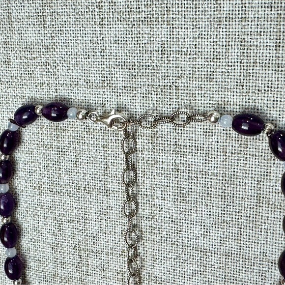Carolyn Pollack Amethyst Beaded Necklace w/ Sterling Silver Extender - Picture 5 of 5